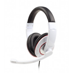 Gembird MHS-001-GW Stereo Headphones with Microphone,Volume control, Glossy White